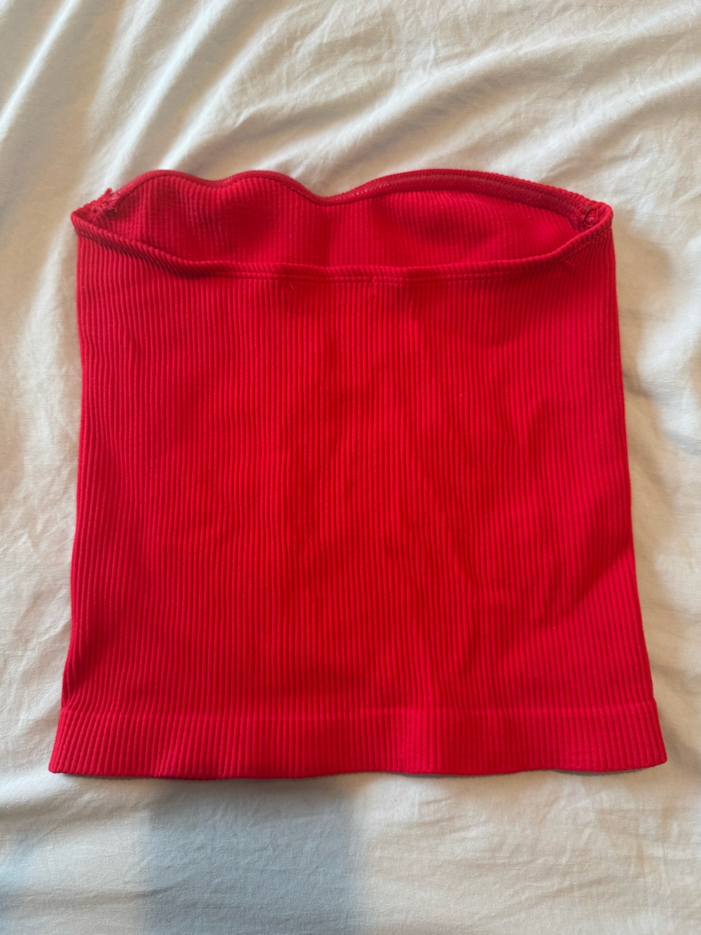 Dynamite Bright Red Ribbed Tube Top - Picture 2 of 3